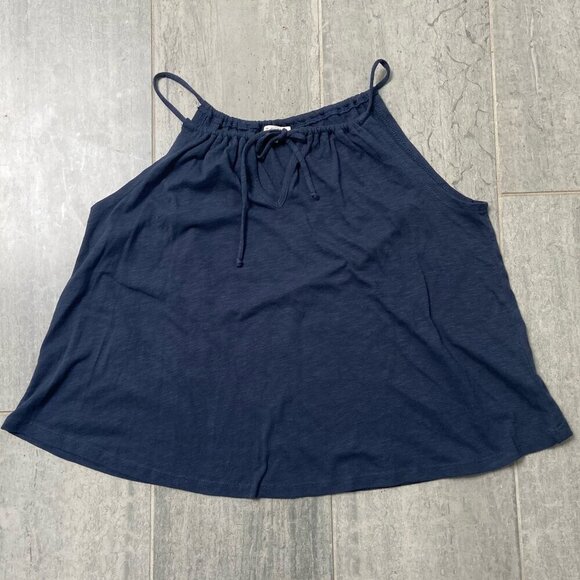 Z Supply Daphne Halter Neck Keyhole Drawstring Tie Front Flowy Tank Top Sz Small - Picture 2 of 12